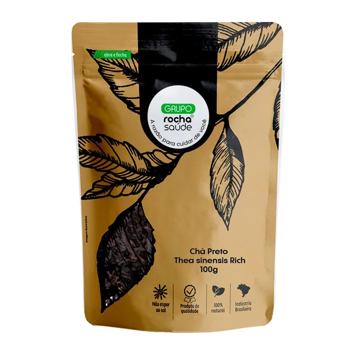 Pacote de chá de Chá preto da linha Rocha Saúde