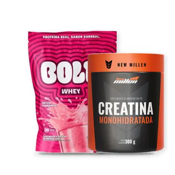 Combo Forca Whey Bold 22g Proteina 900g Creatina 300g