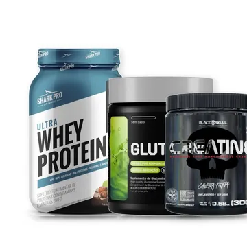 Combo Performance Whey Shark Pro 26g Glutamina Dux 300g